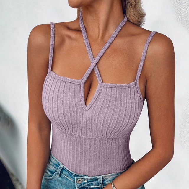 Pitauce Womens Adjustable Spaghetti Straps Cami Tops Tie Front Camisole Tank Tops Sleeveless Slim Fit Basic Undershirt