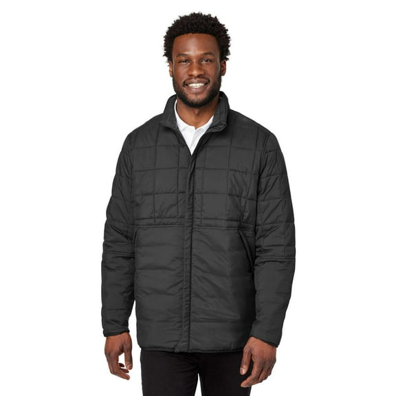 North End NE721 Unisex Aura Fleece-Lined Jacket-Black-XL