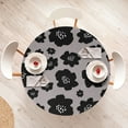 thumbnail image 4 of Ambesonne Floral Abstract Fitted Round Tablecloth, Flowery Night Print, 56"- 60" Diameter, Taupe Grey Charcoal Grey, 4 of 5