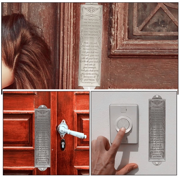 BESTYASH 1Jgo Mezuzah De Metal Con Para Puerta Clásico Y Simbolismo Religioso