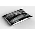 thumbnail image 2 of Ambesonne Black and White Pillow Sham 2 Pack, Panorama View, 30"x20", Dark Green, 2 of 3