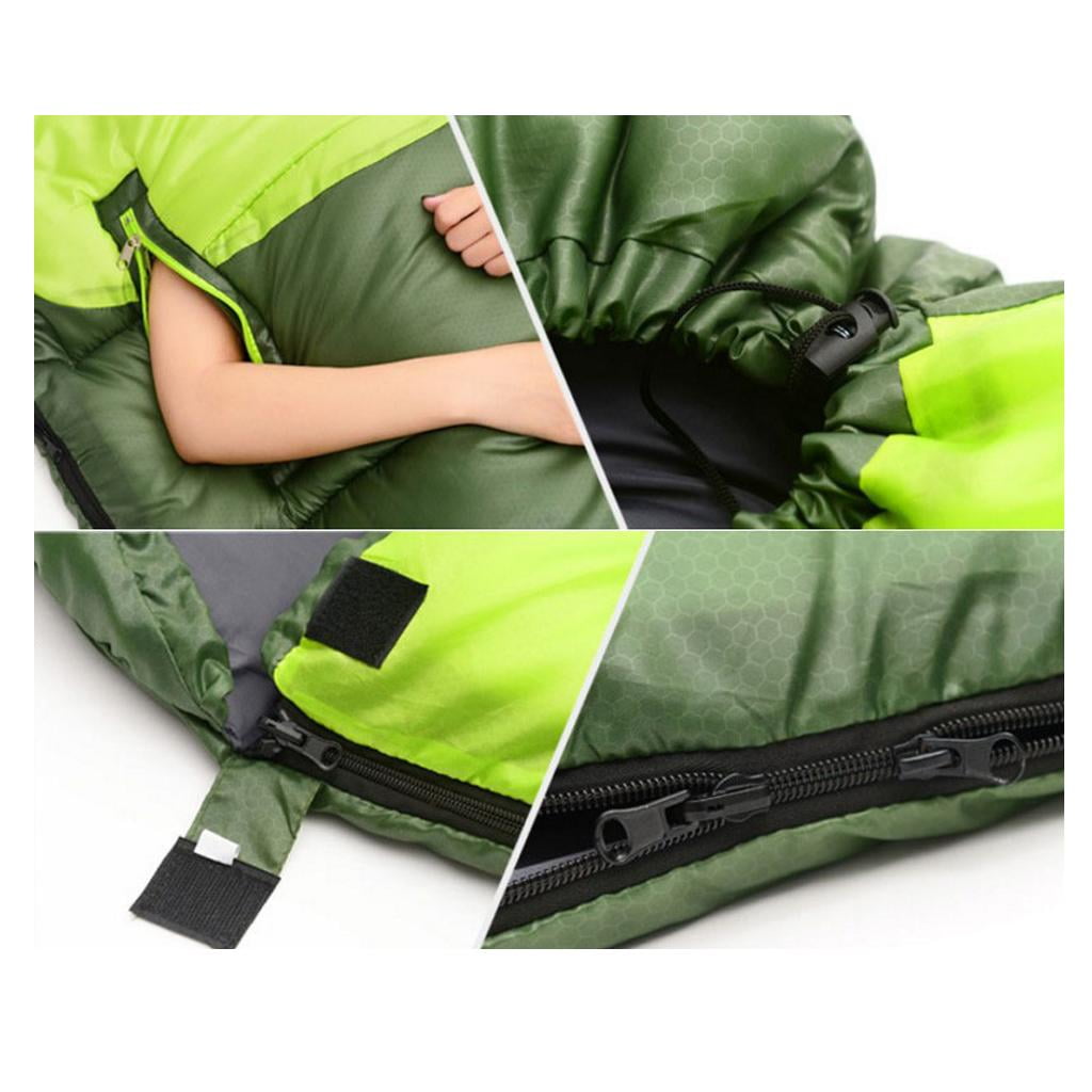 Axioma Waterproof Camping Warm Hollow Cotton Splicing Sleeping Bag Green Right Army Green Right