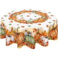 thumbnail image 1 of Nappe d'Automne Ronde 60 Pouces Action de Grâce Récolte d'Automne Orange Citrouille Nappe d'Extérieur Feuille d'Érable Housse de Table pour Cuisine Salle à Manger Fête des Fêtes Extérieur Maison Déco d'Automne, 1 of 7