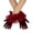 Red, variant on Ruffle Lace Cuffs Gloves Velvet Short Gloves for Wedding Event Party Accessories