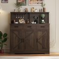 thumbnail image 1 of Kojooin Large Buffet Storage Cabinet, Farmhouse Kitchen Sideboard Buffet with 3 Drawers and 3 Doors, Wood Wine Bar Coffee Bar Cabinet with Microwave Stand for Kitchen, Living Room, 1 of 8