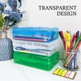 thumbnail image 3 of Bxaolu Pencil Box, Large Capacity Clear Pencil Case, 1 Pack Hard Pencil Case, Clear Crayon Box with Snap-tight Lid, Stackable Design, Plastic Storage Box for Home Office Supplies, Mint Green, 3 of 6
