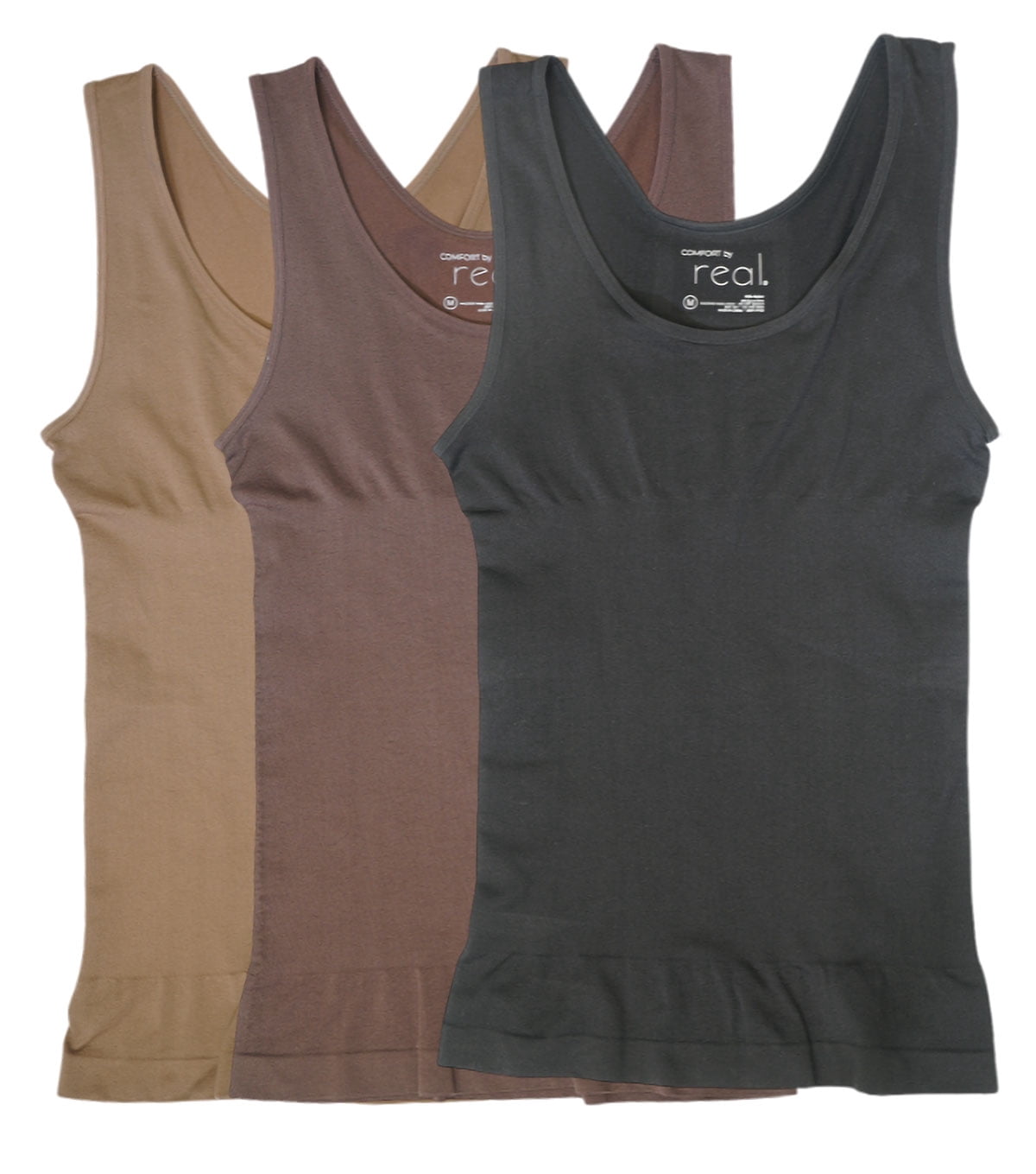 Comfort by Real Women's Seamless Shaping Camisole, 3-Pack