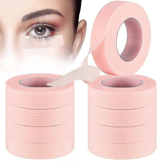 10 rollos de cinta de extensión de pestañas, cinta de tela transpirable para injerto de pestañas, adhesivo no tejido para pestañas postizas, adhesivo DIY para pestañas.