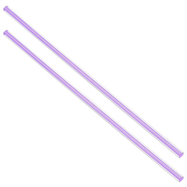 Unique Bargains Barre Ronde en Acrylique Solide Ligne Violet Clair 6mmx247mm 2 Pcs