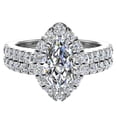 thumbnail image 4 of Marquise Cut Halo Diamond Wedding Ring Set 1.25 CT 18K White Gold ( G , VS ), 4 of 5
