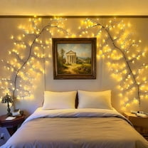 Willow Vine Lights for Wall:7.5FT led Twinkling Tree Branch Light for Living Room and Bedroom Home Decor-Warm White Twinkle Tree Lights Lighted Garland for Halloween Christmas Holiday Decor