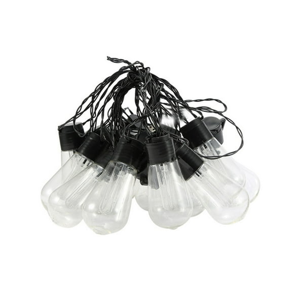 ZheElen Windproof Solar Powered String Light Bulb Bedroom Strip Lightbulb Garland Wedding Party Thanksgiving Lighting Decoration Blue 6.5m