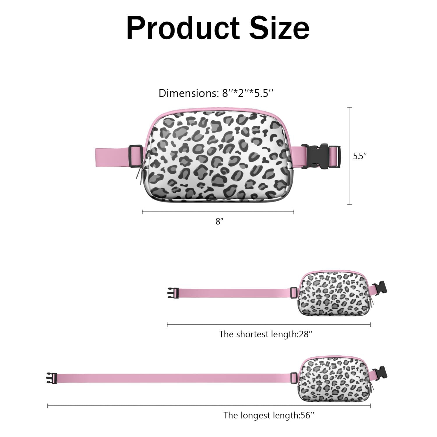 Classic Cheetah Print Fanny Pack – Fashionable Belt Bag with Romantic Texture & Retro Feel