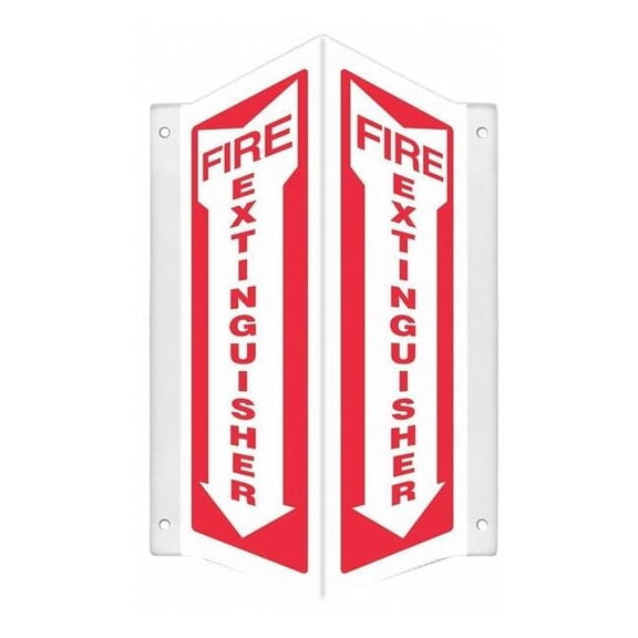 High Visibility Safety Sign, 12 in Height, 7 1/2 in Width, PETG, V-Shape Projection, English