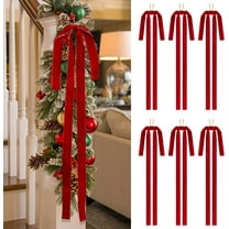 AHeartcove Burgundy Long Velvet Bows Ornaments for Christmas TreeToppers Bows for Home Wreath Wall Holiday Birthday Wedding Engagement Party Decor (15 * 24 inch, 6 Pieces)