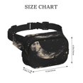 thumbnail image 4 of Picia Abstract Starry Sky Moon Print Square Double-Layer Waist Bag Mini Adjustable Waist Belt Bag Exercise Running Travel Hiking, 4 of 9