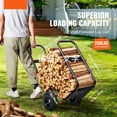 BENTISM Outdoor Firewood Log Carrier Wagon, Wood Mover Hauler with ...