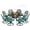 Dark Bronze/Ocean Blue, variant on MEETWARM 9-Piece Outdoor Patio Dining Set, All-Weather Cast Aluminum Patio Conversation Set- 8 Cushioned Swivel Rocker, 61" Round Patio Dining Table w/Detachable Lazy Susan/Umbrella Hole, Chili Red