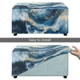 thumbnail image 5 of Xoenoiee Blue Marble Print Waterproof Stretch Ottoman Cover Rectangle Folding Storage Stool Furniture Protector Soft Slipcover for Living Room with Elastic Bottom, L, 5 of 7