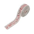 thumbnail image 1 of Decoración de cinta de diamantes de imitación de cristal brillante de 15mm, rollo de envoltura de malla de diamante, 1 yarda para decoración de cumpleaños de boda manualidades(Rosa), 1 of 11