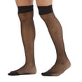 thumbnail image 3 of 2 pares de medias finas negras hasta la antideslizantes para hombre Medias largas para adultos Ropa de club Macarena Medias de encaje sexy para hombre, 3 of 8