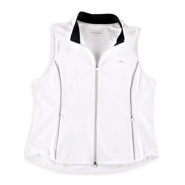 Ralph Lauren Womens Full Zip Sweater Chaleco, Blanco, X-Large Ralph Lauren Chaleco