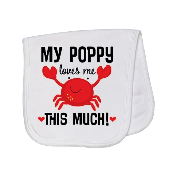 Inktastic My Poppy Loves Me Grandchild Baby Burp Cloth
