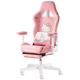 thumbnail image 2 of Silla para videojuegos Hello Kitty, cómoda silla ajustable con elevación para el hogar, sillas de oficina para ordenador de cuero PU rosa duradero con otomana, 2 of 3