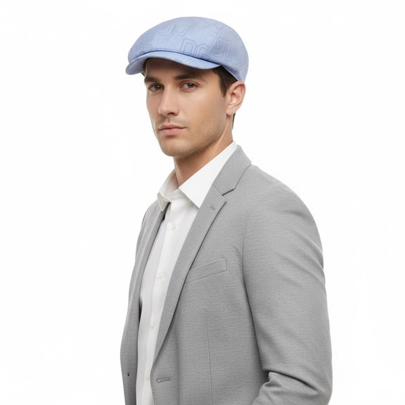Dolce & Gabbana Light Blue Silk Flat Cap-Adult L for mens