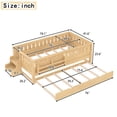 thumbnail image 4 of Twin Bed with Built-in Bookshelves and Staircase,Safety Rails,Storage Trundle Bed Frame,Solid Wood Construction,for Guest Room Bedroom,Light Natural, 4 of 6