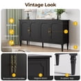 thumbnail image 6 of May in Color 58" Wood Buffet Cabinet, Mid-Century Modern Console Cabinet, with 4 Door & Media Storage, for Entryway, Living Room, Dining Room, Bedroom, Black, 6 of 10