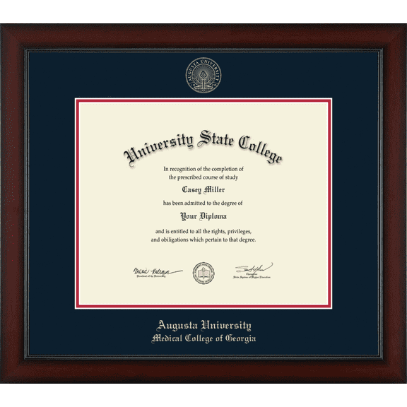 Augusta University Medical College of Georgia Diploma Frame, Document Size 22" x 18"