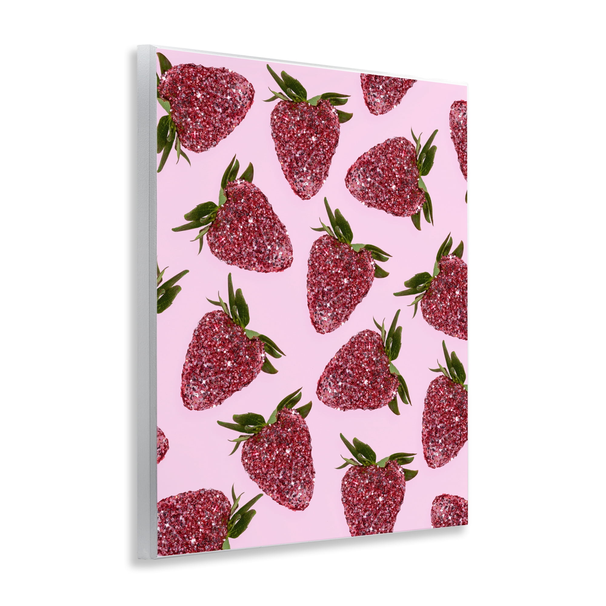 Stupell Industries Glimmer Strawberry Pattern Wall Plaque Art, design by LISH Creative