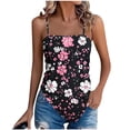 thumbnail image 2 of Xdegoge Spaghetti Strap Tank Top Plus Size Summer Breathable Tops Sleeveless Casual Loose Asymmetrical Hem Cami Fashion Versatile Bohemian Beach Holiday Streewear, 2 of 6