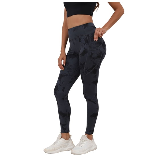 felwors High Waisted Leggings for Women with Pockets - Tummy Control Capris Yoga Pants for Workout Running Athletic Cycling Blue for Size S