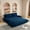 Blue, variant on 66" Futon Sofa Bed Queen Size, Pull Out Bed, 3-in-1 Convertible Sleeper Sofa with Side Pocket, Modern Velvet Futon Couch for Living Room, Small Space, Apartment, Bedroom, Black
