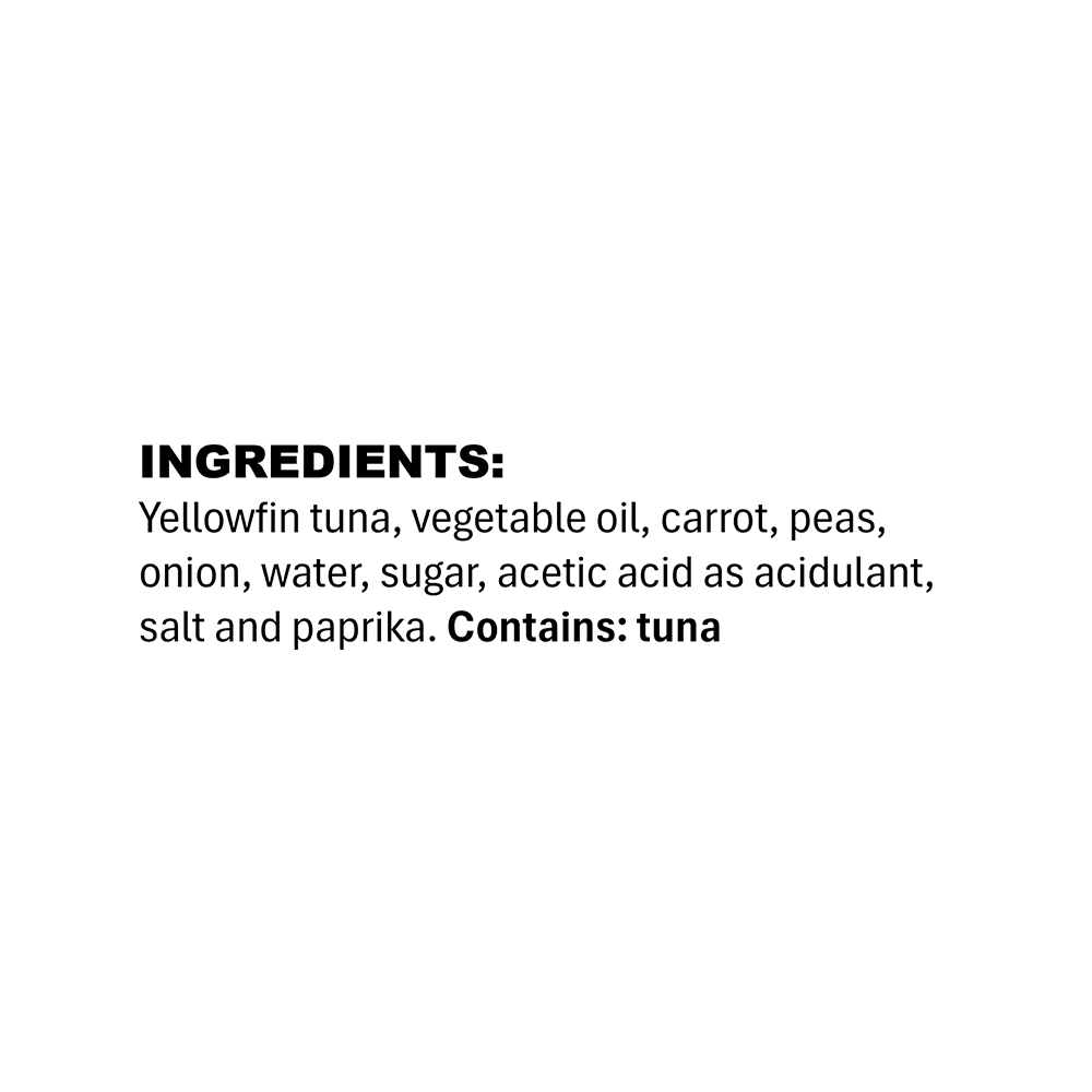 (8 pack) Tonnino Premium Yellowfin Tuna chunks with carrots and peas in vegetable oil, 3.7 oz, Can, Wild Caught