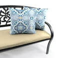 thumbnail image 4 of Jordan Manufacturing 16" x 16" Rave Sky Blue Quatrefoil Square Outdoor Throw Pillow (2 Pack), 4 of 11