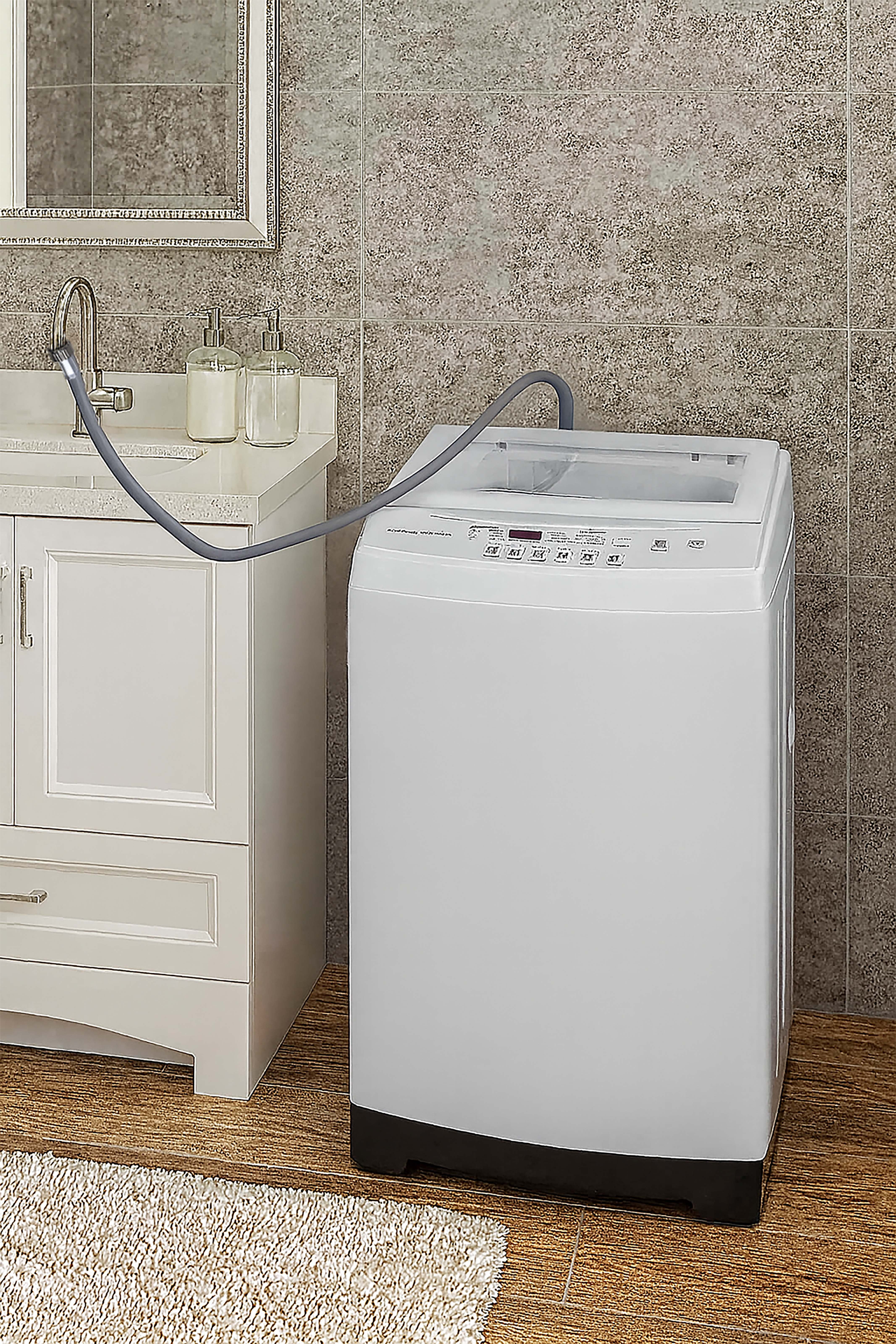 Hamilton Beach 1.7 Cu. ft. Top Load Portable Washing Machine with 6 Wash Cycles, 8 Water Levels, Quick-Connect Sink Adapter, White