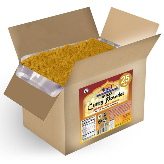 Rani Curry Powder Mild (10-Spice Authentic Indian Blend) 400oz (25lbs) 11.36kg Bulk Box ~ All Natural | Salt-Free | NO Chili or Peppers | Vegan | No Colors | Gluten Friendly | NON-GMO | Indian Origin