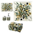 thumbnail image 4 of Ambesonne Eucalyptus Leaves Bathroom Decor Set in a Gift Box, Blossomy Leaf Art, 4 Pcs, Green Black Mustard, 4 of 7