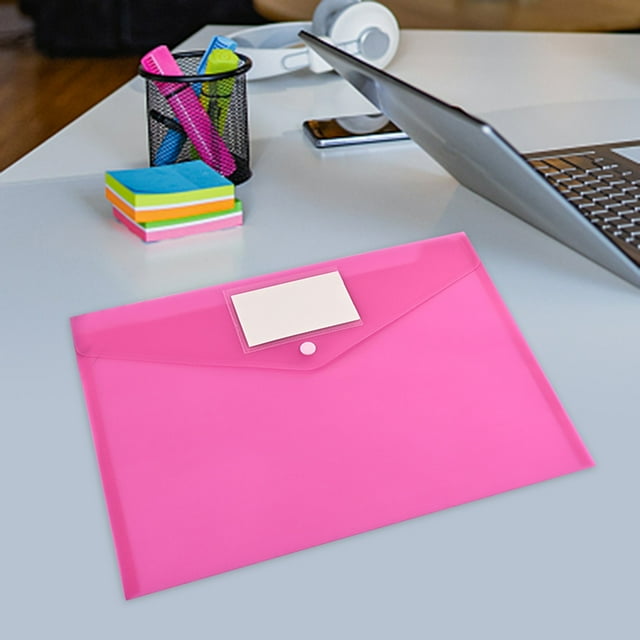 &Craft&Stationery Titre de Produit A4 Sac de Documents PP Coloré pour Dossiers et Organisation de Papeterie