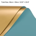 thumbnail image 2 of Unique Bargains Double Sided Color Flower Wrapping Paper Grey Blue+Gold 22.8'x22.8' Waterproof 10 Pack, 2 of 5