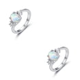 thumbnail image 4 of Anillo de plata Qarigey con diamantes de imitación para mujer propuesta de boda Blanco Tamaño 10, 4 of 6