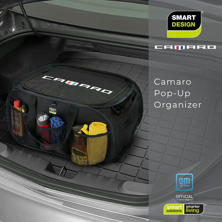 Pop Up Trunk Organizer with Easy Carry Handles Side Pockets and Zipper Top 23 inch Holds 50 lbs Camaro