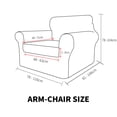 thumbnail image 2 of JIATER 2-Piece Armchair Sofa Cover Non-slip Couch Cover Stretch Armchair Sofa Slipcover Machine Washable Furniture Protector,Armchair Light Gray, 2 of 8