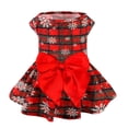 thumbnail image 1 of Vestido navideño para perros PUPTECK Plaid Bowknot Snow XS, 1 of 7