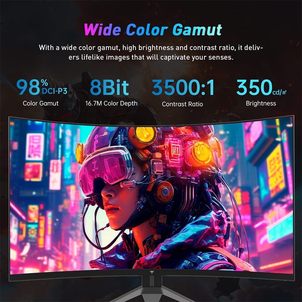 KTC 32 Inch 240Hz Curved Gaming Monitor 1500R 1080P 125% sRGB 1ms, FreeSync/G-Sync HDR10, HDMI/DP/USB Ports, VESA, Tilt Adjustable, Xbox PS5 Switch, Black