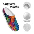 thumbnail image 5 of Kdxio Vibrant Rainbow Parrot Fantasy Women's Men's Slippers Plush Slip-On House Slipper for Winter Indoor Soft Cushion Non-slip Fluffy Slides Slippers-8, 5 of 7