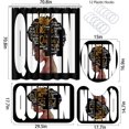 thumbnail image 4 of 4Pcs Bathroom Shower Curtains Sets, Inspirational Quote Black Man Shower Curtain Set with Rugs Toilet Lid Cover Bath Mat, African American King Man Shower Curtains with 12 Hooks, 4 of 6